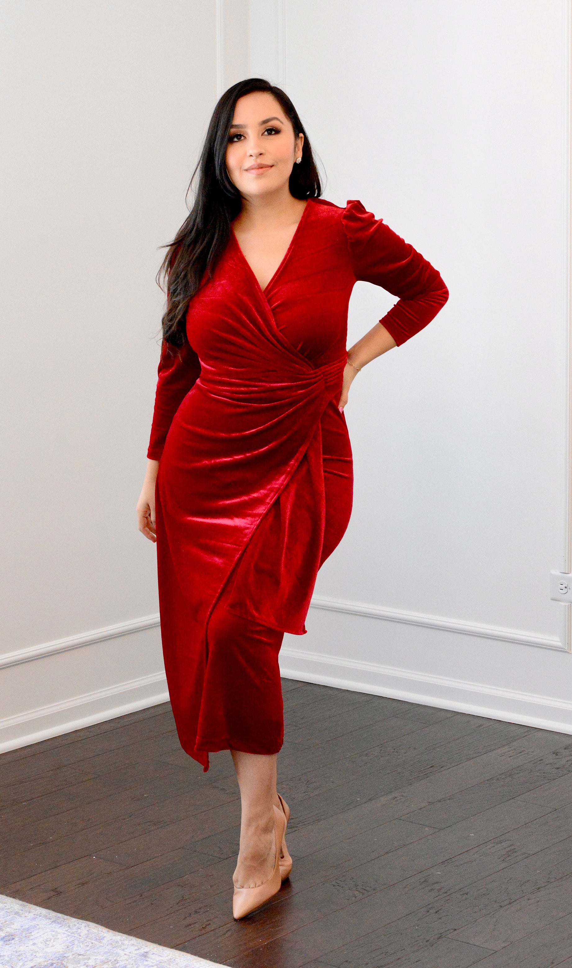 Busy Bloom Aurora Dress in Red THE BUSY BLOOM Busy Bloom Aurora Dress in Red THE BUSY BLOOM